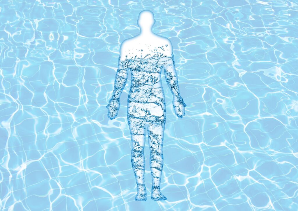 Human body with 60-70% water